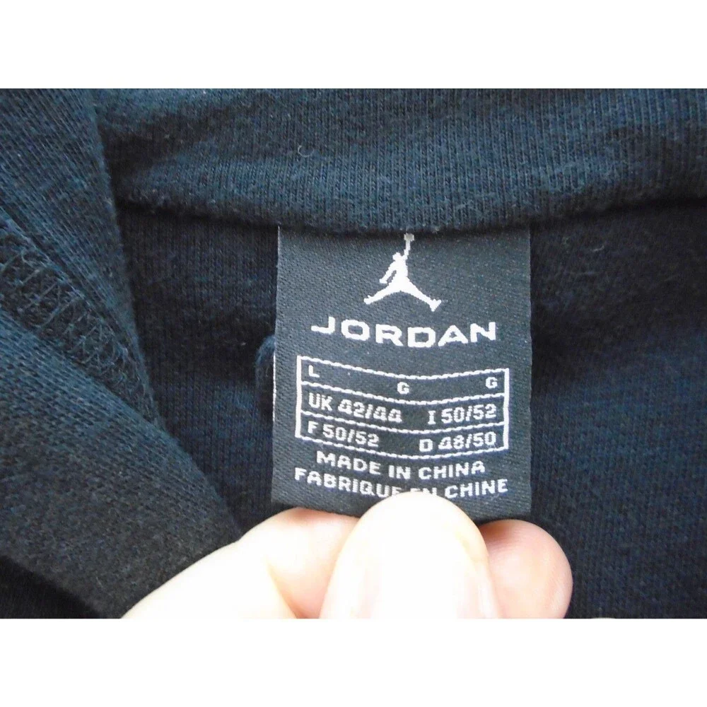 Vintage Air Jordan Men's Large Black Heavyweight Full Zip Fleece Hoodie 2000s